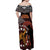 Cook Islands ANZAC Day Off Shoulder Maxi Dress Poppies With Sea Turtle LT14 - Polynesian Pride