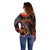 Cook Islands ANZAC Day Off Shoulder Sweater Poppies With Sea Turtle LT14 - Polynesian Pride