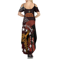 Cook Islands ANZAC Day Summer Maxi Dress Poppies With Sea Turtle LT14 - Polynesian Pride
