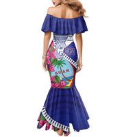 Biba Guam Liberation Day Family Matching Mermaid Dress and Hawaiian Shirt Tano y Chamoru Latte Stone Blue LT14 - Polynesian Pride