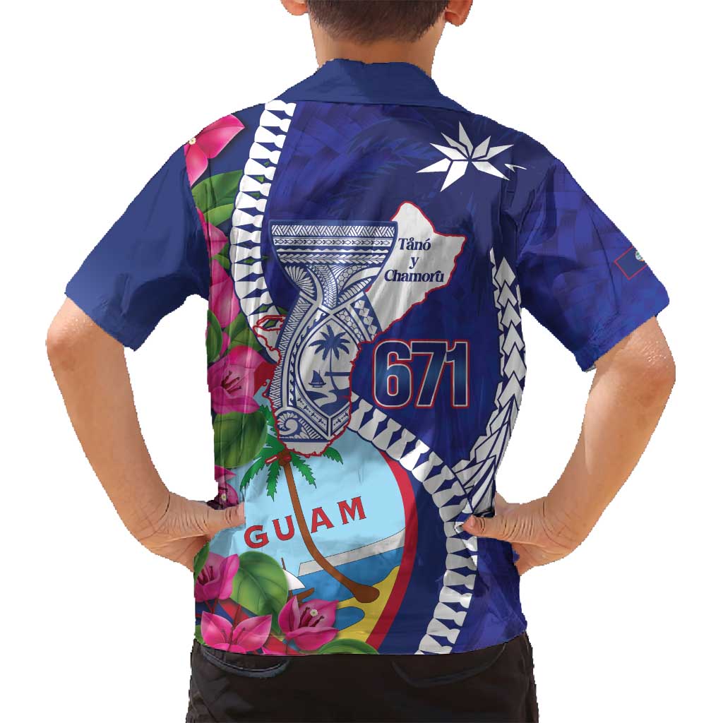 Biba Guam Liberation Day Family Matching Off Shoulder Short Dress and Hawaiian Shirt Tano y Chamoru Latte Stone Blue LT14 - Polynesian Pride