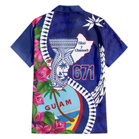 Biba Guam Liberation Day Family Matching Tank Maxi Dress and Hawaiian Shirt Tano y Chamoru Latte Stone Blue LT14 - Polynesian Pride