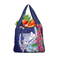 Biba Guam Liberation Day Grocery Bag Tano y Chamoru Latte Stone Blue