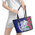 Biba Guam Liberation Day Leather Tote Bag Tano y Chamoru Latte Stone Blue