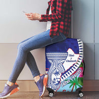 Biba Guam Liberation Day Luggage Cover Tano y Chamoru Latte Stone Blue
