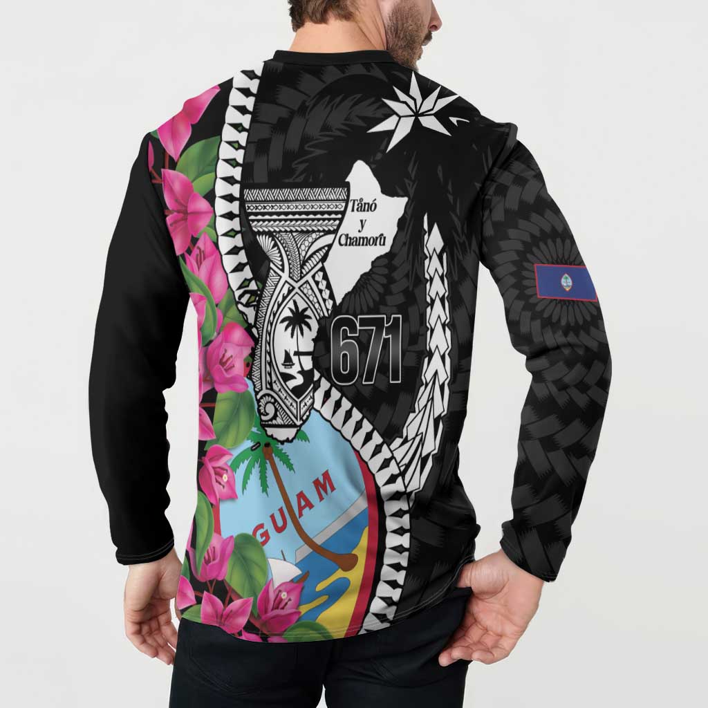 Biba Guam Liberation Day Button Sweatshirt Tano y Chamoru Latte Stone Black