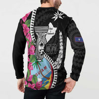 Biba Guam Liberation Day Button Sweatshirt Tano y Chamoru Latte Stone Black