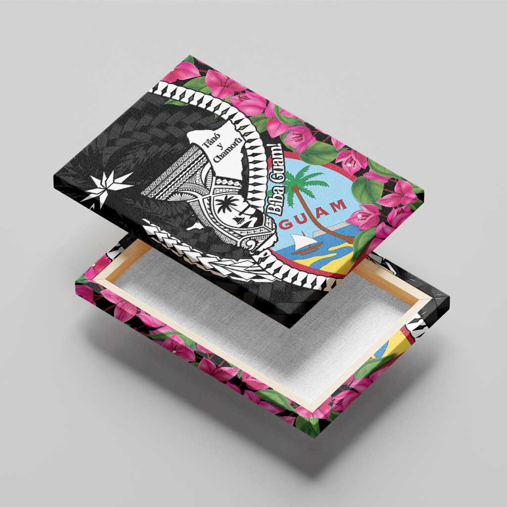 Biba Guam Liberation Day Canvas Wall Art Tano y Chamoru Latte Stone Black