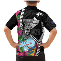Biba Guam Liberation Day Family Matching Mermaid Dress and Hawaiian Shirt Tano y Chamoru Latte Stone Black LT14 - Polynesian Pride