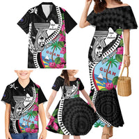 Biba Guam Liberation Day Family Matching Mermaid Dress and Hawaiian Shirt Tano y Chamoru Latte Stone Black LT14 - Polynesian Pride