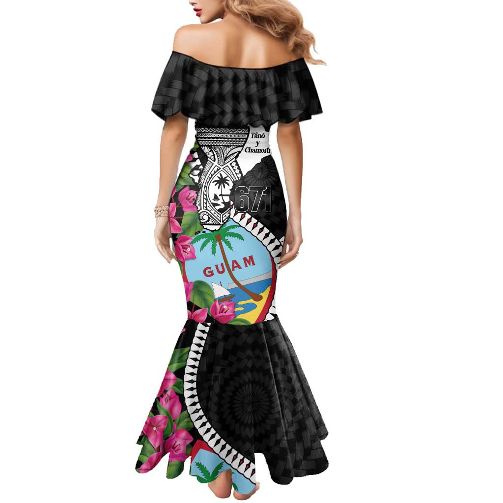 Biba Guam Liberation Day Family Matching Mermaid Dress and Hawaiian Shirt Tano y Chamoru Latte Stone Black LT14 - Polynesian Pride