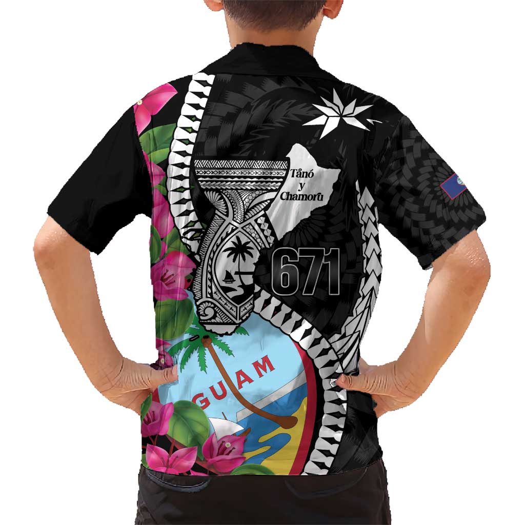 Biba Guam Liberation Day Family Matching Short Sleeve Bodycon Dress and Hawaiian Shirt Tano y Chamoru Latte Stone Black LT14 - Polynesian Pride