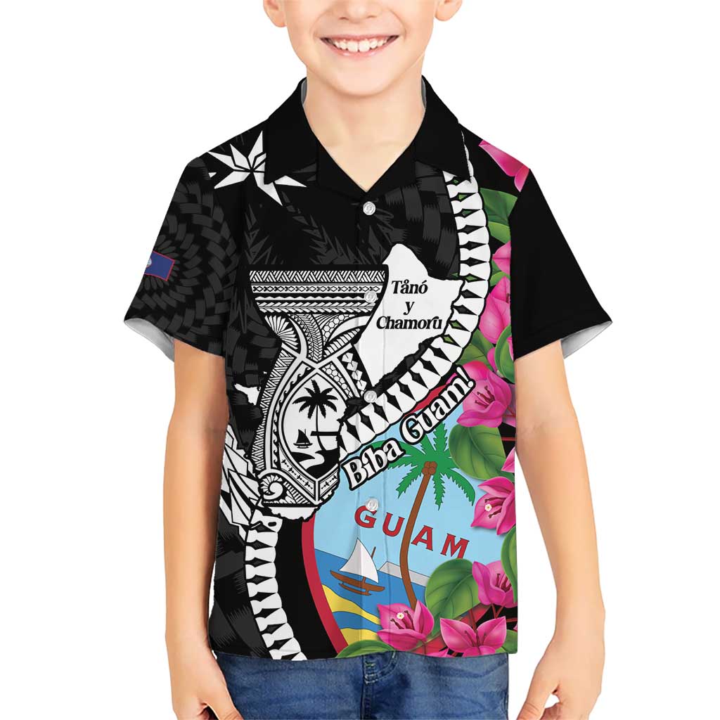 Biba Guam Liberation Day Hawaiian Shirt Tano y Chamoru Latte Stone Black