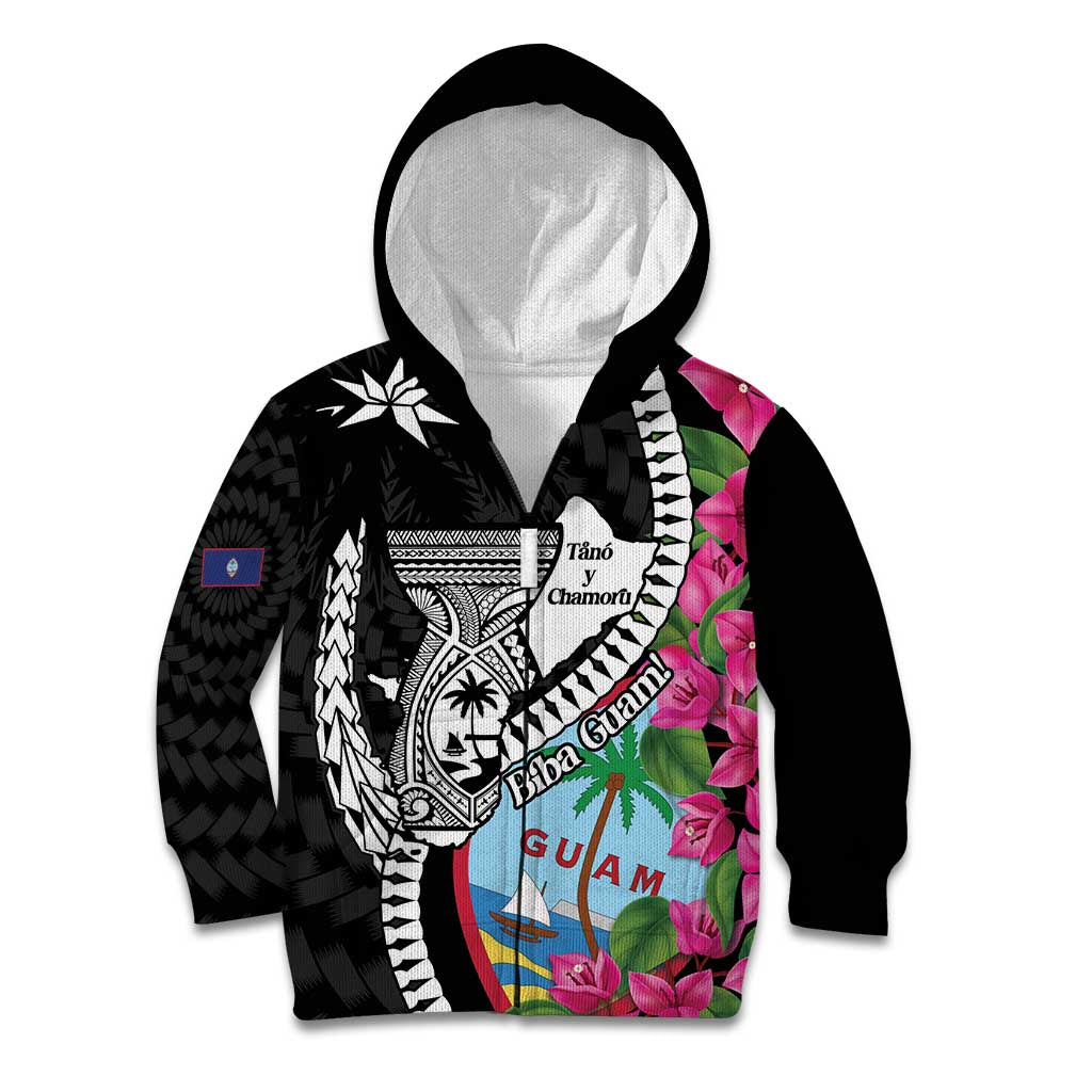 Biba Guam Liberation Day Kid Hoodie Tano y Chamoru Latte Stone Black