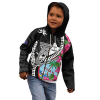 Biba Guam Liberation Day Kid Hoodie Tano y Chamoru Latte Stone Black