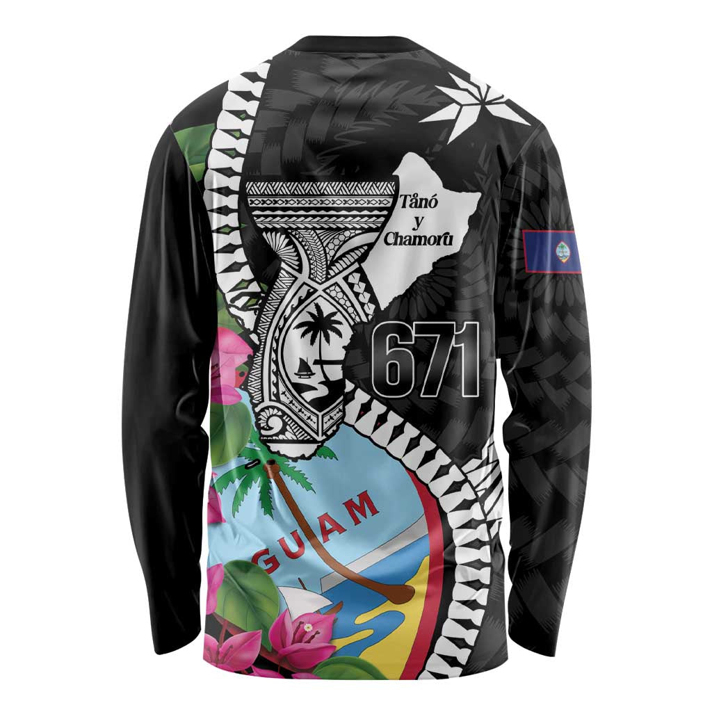 Biba Guam Liberation Day Long Sleeve Shirt Tano y Chamoru Latte Stone Black