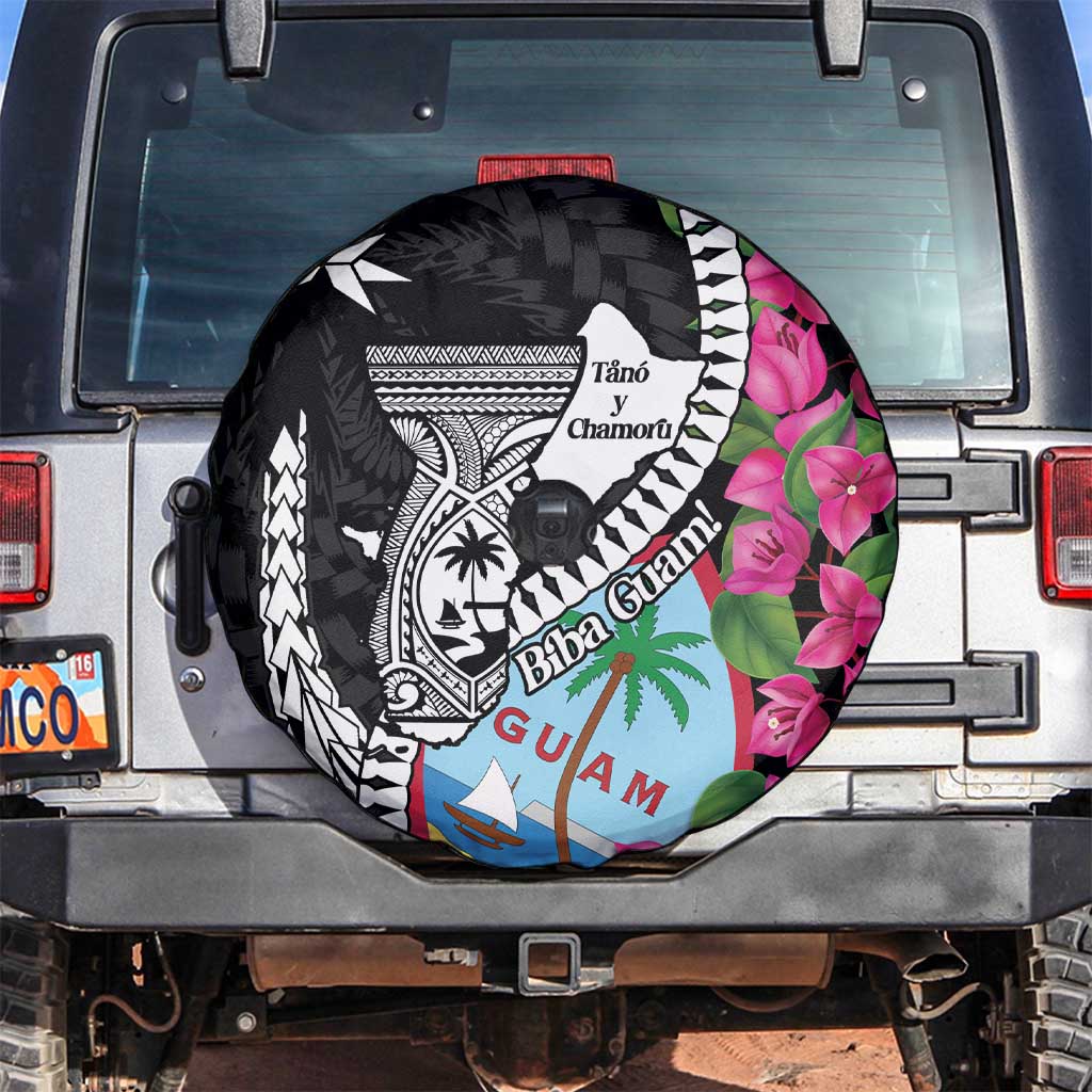 Biba Guam Liberation Day Spare Tire Cover Tano y Chamoru Latte Stone Black