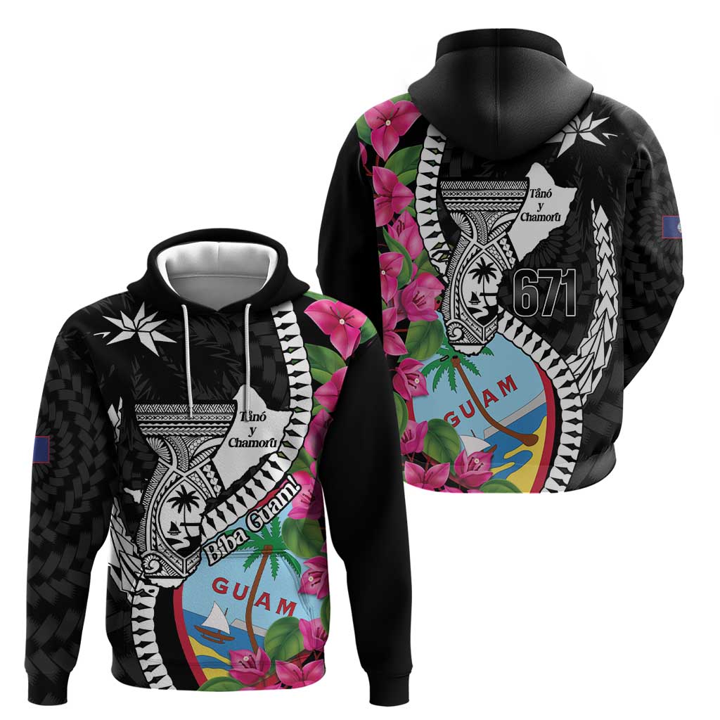 Biba Guam Liberation Day Zip Hoodie Tano y Chamoru Latte Stone Black