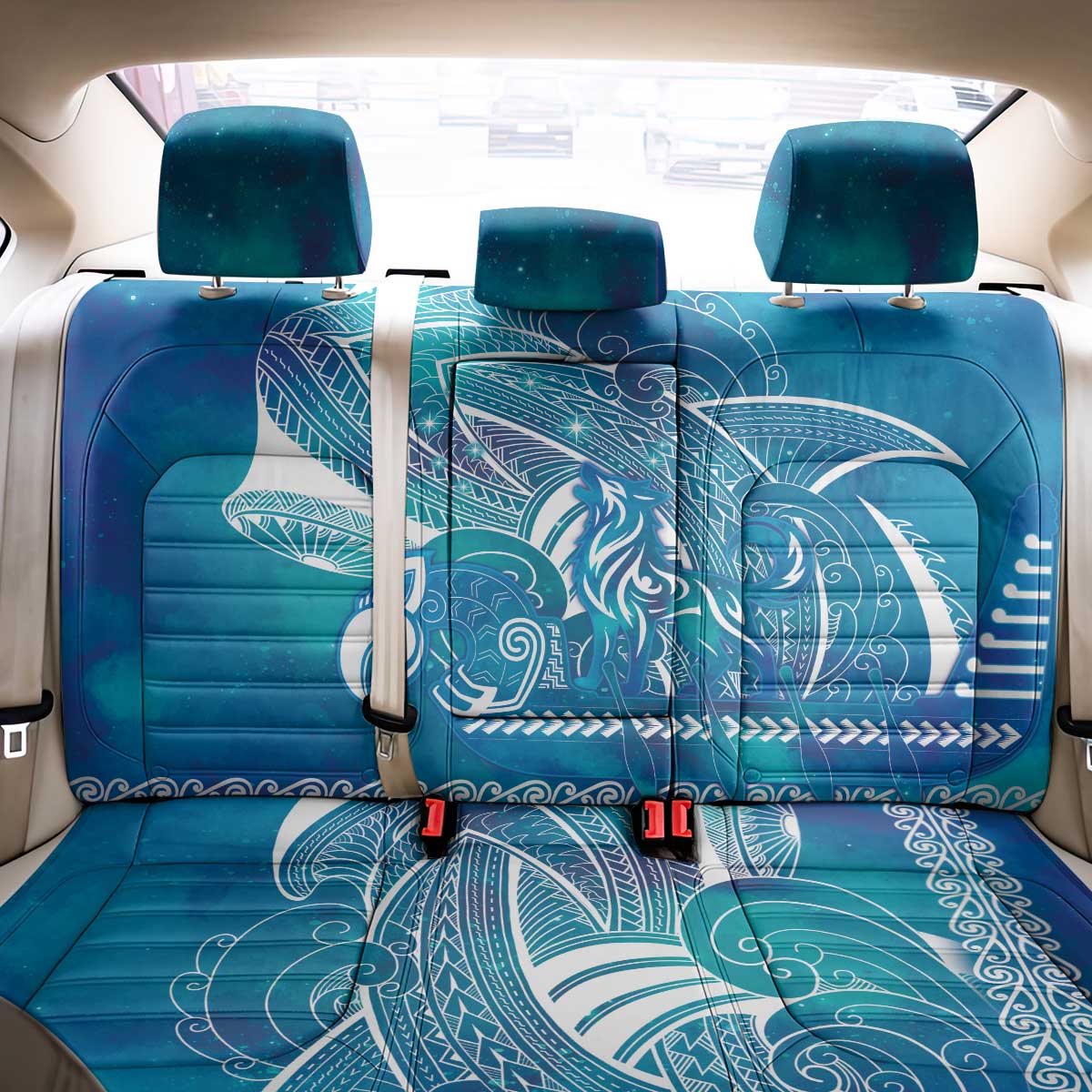 Kuri Dog Waka New Zealand Matariki Back Car Seat Cover Ocean Sharks Maori Tattoo LT14 - Polynesian Pride