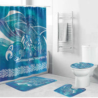 Kuri Dog Waka New Zealand Matariki Bathroom Set Ocean Sharks Maori Tattoo