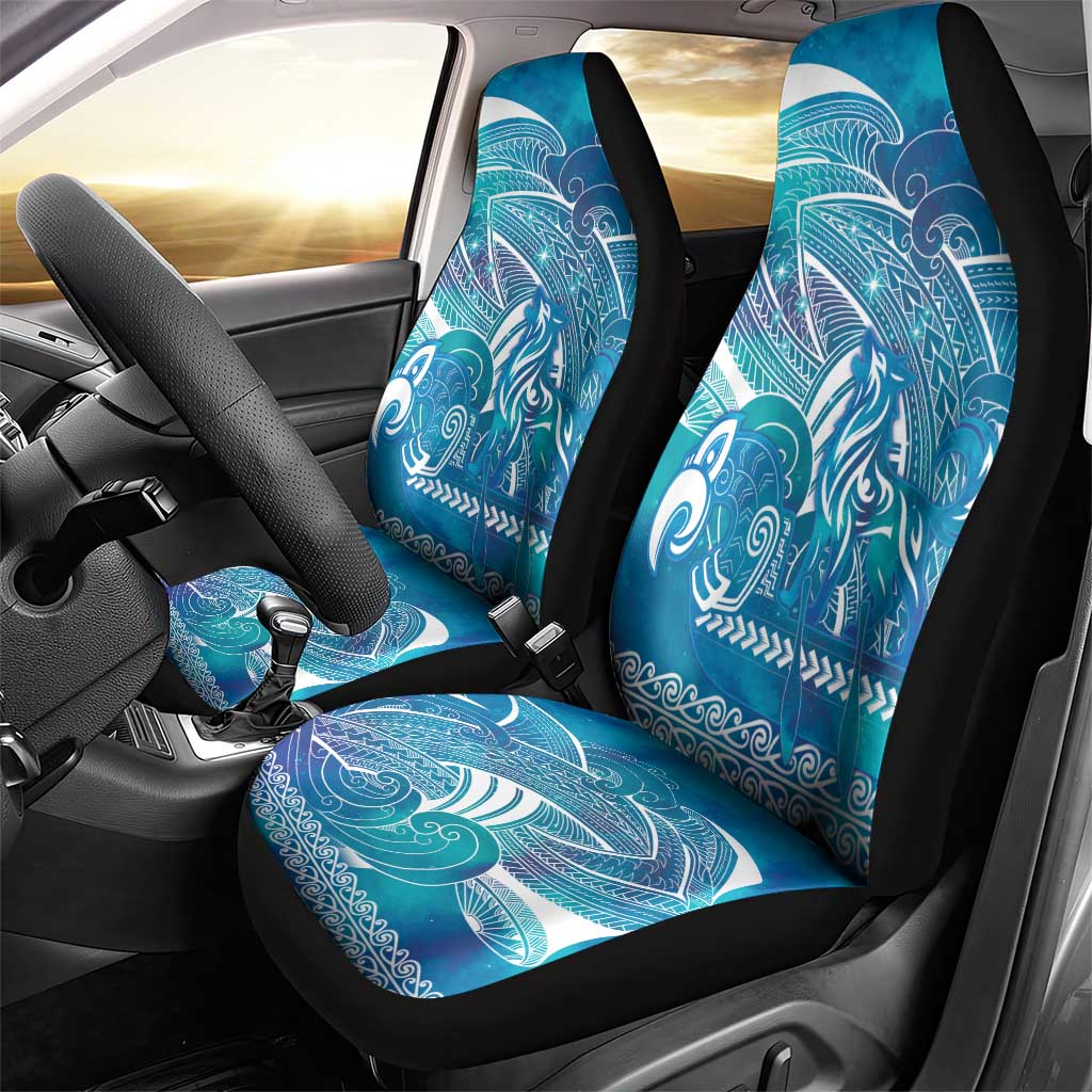 Kuri Dog Waka New Zealand Matariki Car Seat Cover Ocean Sharks Maori Tattoo LT14 - Polynesian Pride