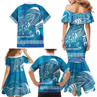 Kuri Dog Waka New Zealand Matariki Family Matching Mermaid Dress and Hawaiian Shirt Ocean Sharks Maori Tattoo LT14 - Polynesian Pride