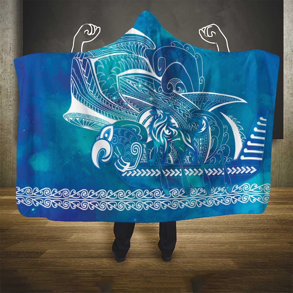 Kuri Dog Waka New Zealand Matariki Hooded Blanket Ocean Sharks Maori Tattoo LT14 - Polynesian Pride