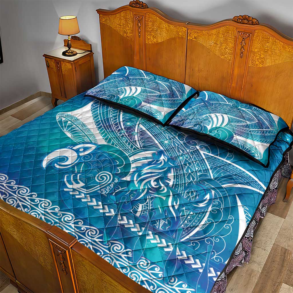 Kuri Dog Waka New Zealand Matariki Quilt Bed Set Ocean Sharks Maori Tattoo