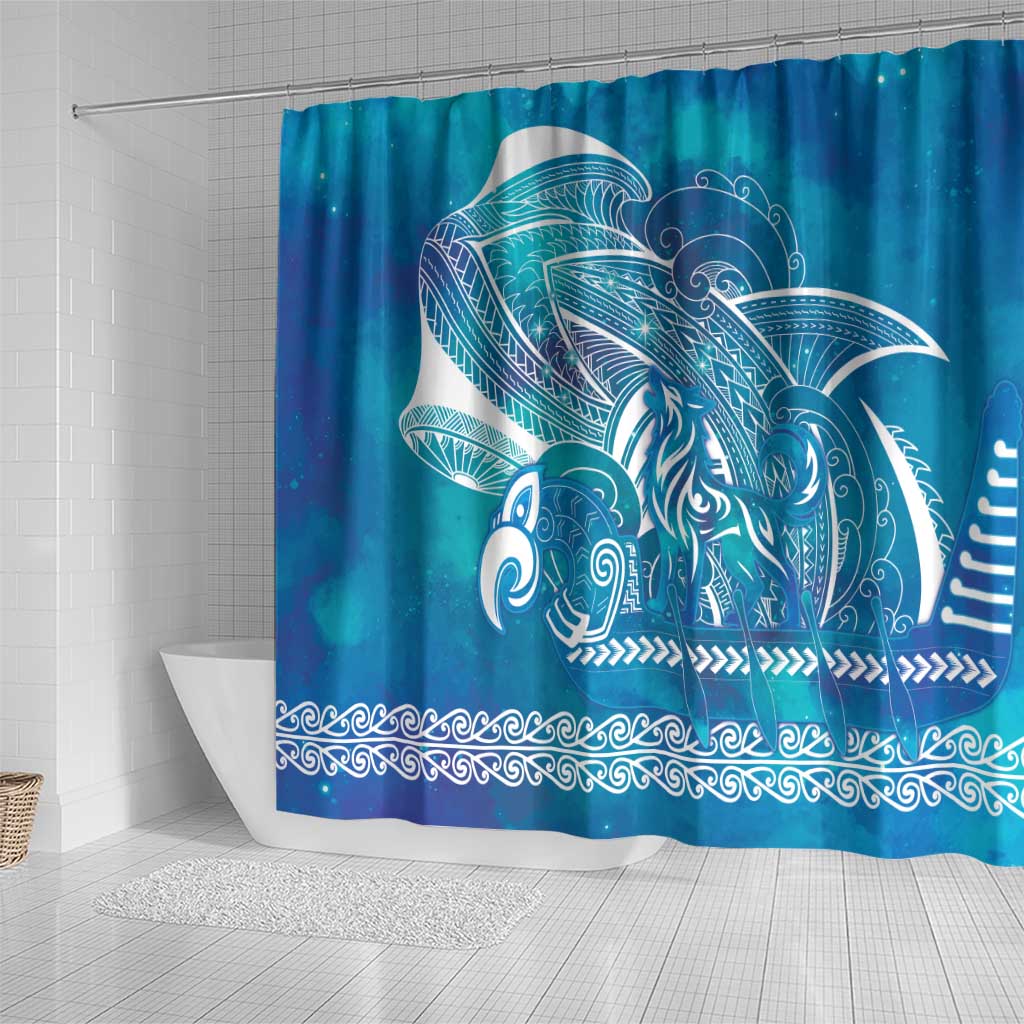 Kuri Dog Waka New Zealand Matariki Shower Curtain Ocean Sharks Maori Tattoo LT14 - Polynesian Pride