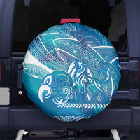 Kuri Dog Waka New Zealand Matariki Spare Tire Cover Ocean Sharks Maori Tattoo LT14 No hole Blue - Polynesian Pride