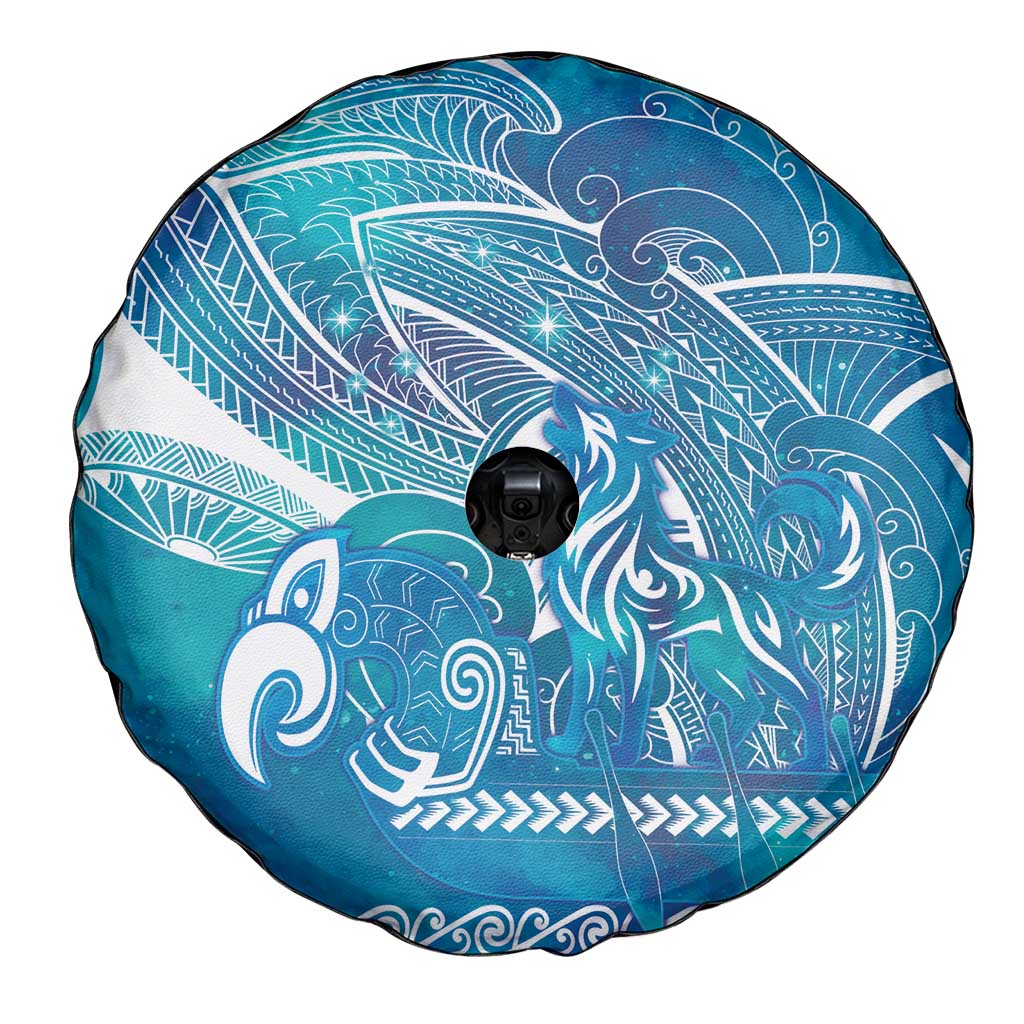 Kuri Dog Waka New Zealand Matariki Spare Tire Cover Ocean Sharks Maori Tattoo LT14 - Polynesian Pride