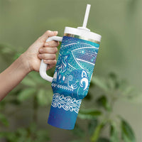 Kuri Dog Waka New Zealand Matariki Tumbler With Handle Ocean Sharks Maori Tattoo LT14 - Polynesian Pride