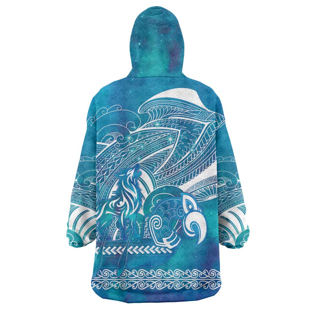 Kuri Dog Waka New Zealand Matariki Wearable Blanket Hoodie Ocean Sharks Maori Tattoo LT14 - Polynesian Pride