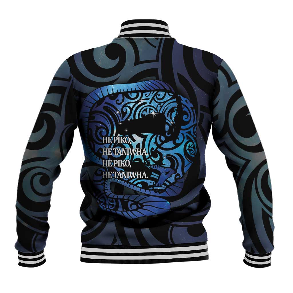 Tuna Eel New Zealand Matariki Baseball Jacket He Piko He Taniwha Maori Pattern