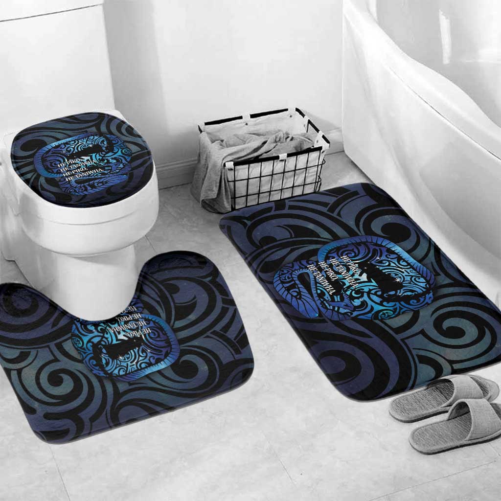 Tuna Eel New Zealand Matariki Bathroom Set He Piko He Taniwha Maori Pattern