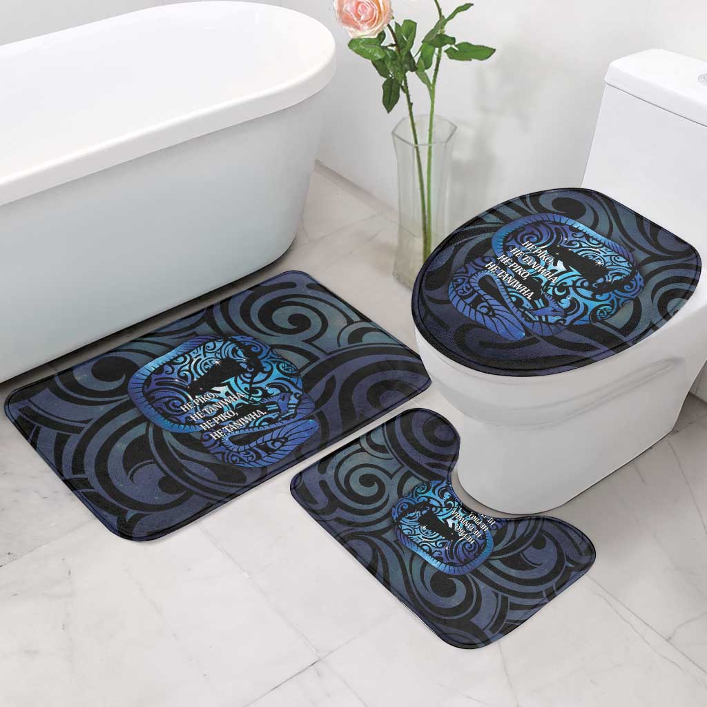 Tuna Eel New Zealand Matariki Bathroom Set He Piko He Taniwha Maori Pattern