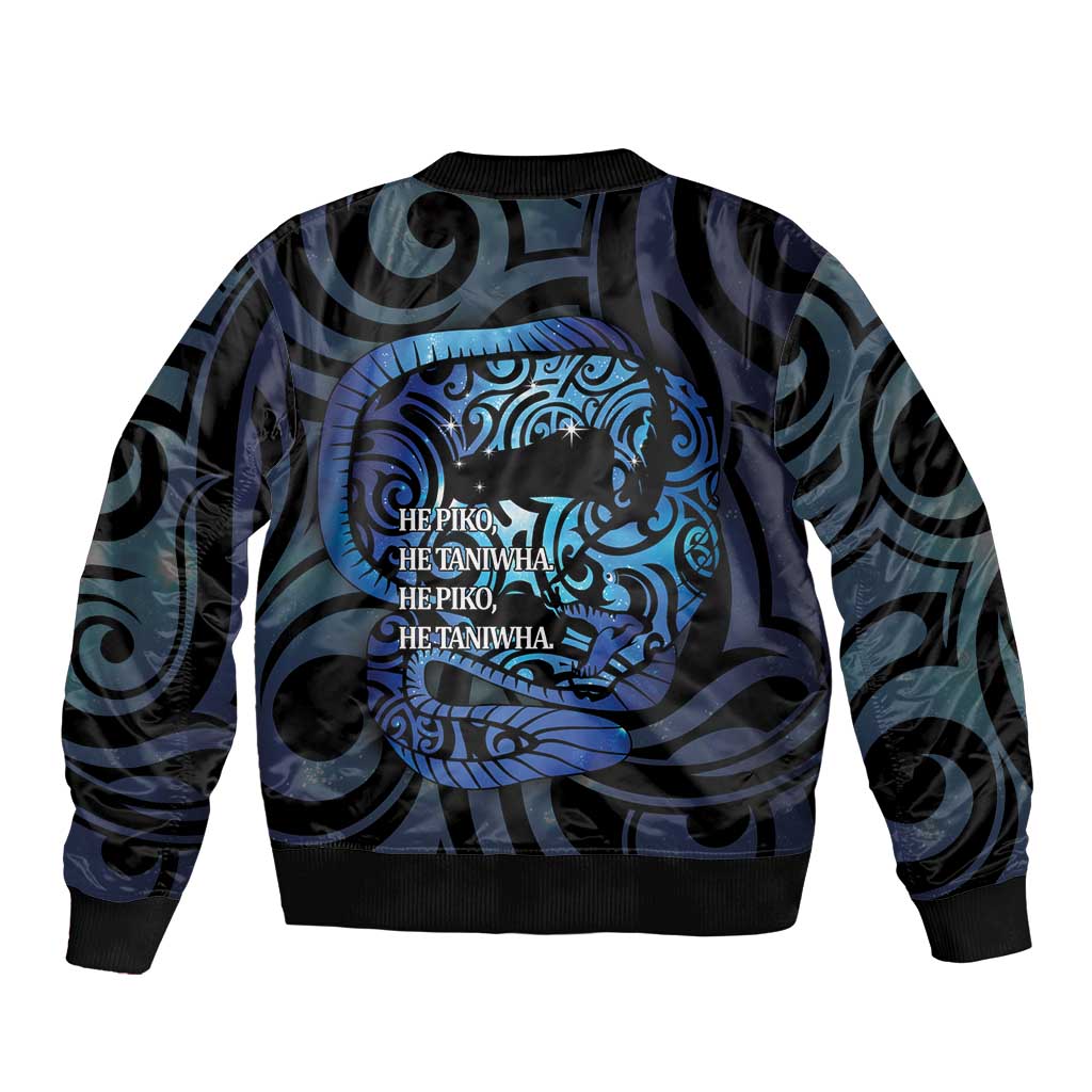 Tuna Eel New Zealand Matariki Bomber Jacket He Piko He Taniwha Maori Pattern