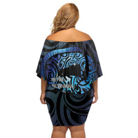 Tuna Eel New Zealand Matariki Family Matching Off Shoulder Short Dress and Hawaiian Shirt He Piko He Taniwha Maori Pattern LT14 - Polynesian Pride