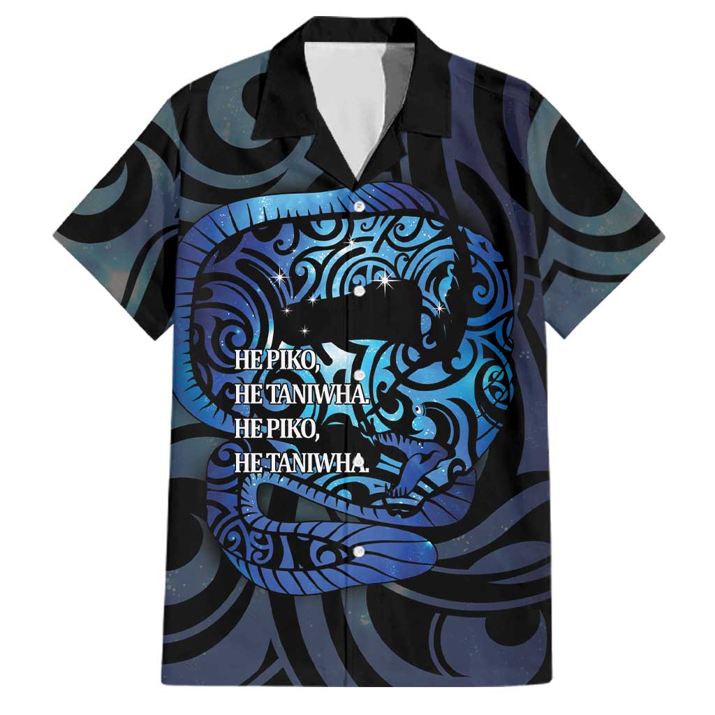 Tuna Eel New Zealand Matariki Family Matching Puletasi and Hawaiian Shirt He Piko He Taniwha Maori Pattern LT14 Dad's Shirt - Short Sleeve Purple - Polynesian Pride