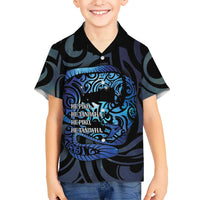 Tuna Eel New Zealand Matariki Family Matching Puletasi and Hawaiian Shirt He Piko He Taniwha Maori Pattern LT14 Son's Shirt Purple - Polynesian Pride