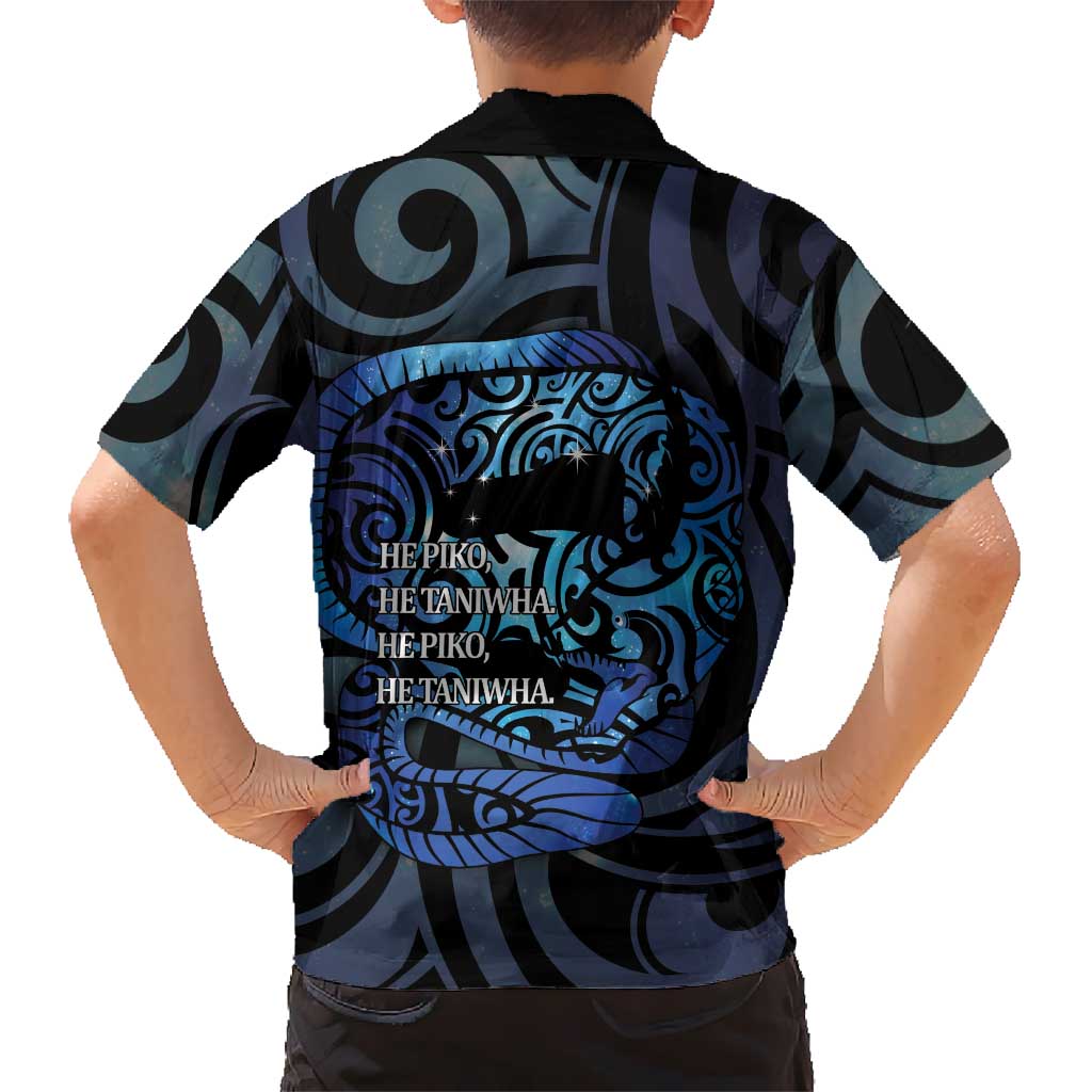 Tuna Eel New Zealand Matariki Family Matching Short Sleeve Bodycon Dress and Hawaiian Shirt He Piko He Taniwha Maori Pattern LT14 - Polynesian Pride