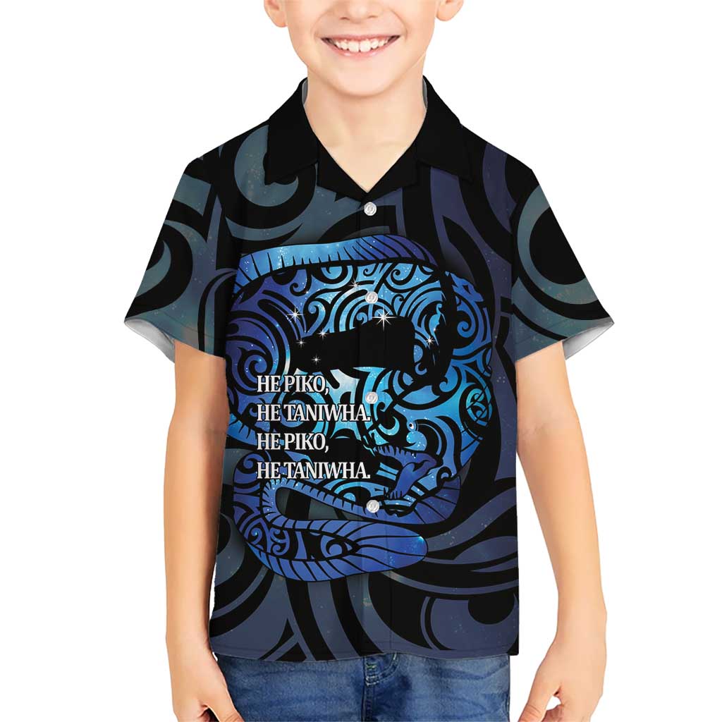 Tuna Eel New Zealand Matariki Family Matching Short Sleeve Bodycon Dress and Hawaiian Shirt He Piko He Taniwha Maori Pattern LT14 Son's Shirt Purple - Polynesian Pride