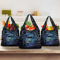 Tuna Eel New Zealand Matariki Grocery Bag He Piko He Taniwha Maori Pattern
