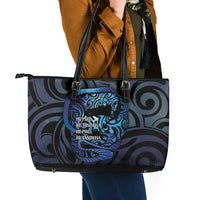 Tuna Eel New Zealand Matariki Leather Tote Bag He Piko He Taniwha Maori Pattern