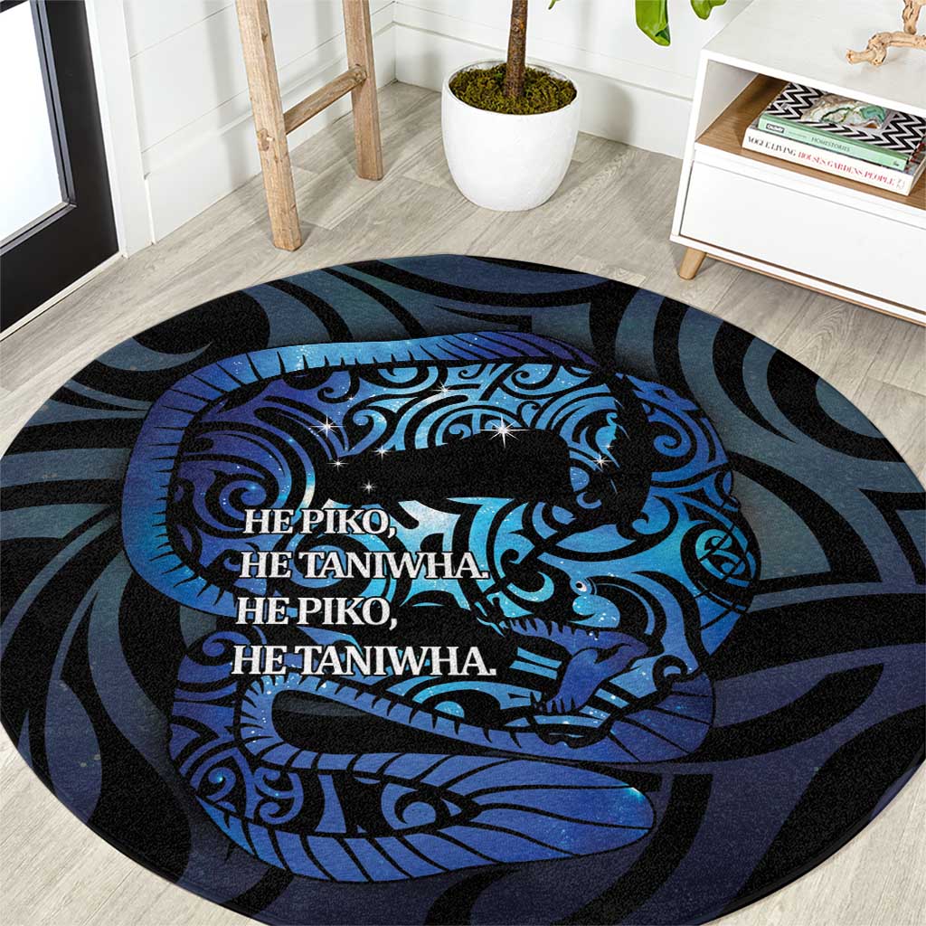Tuna Eel New Zealand Matariki Round Carpet He Piko He Taniwha Maori Pattern