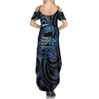 Tuna Eel New Zealand Matariki Summer Maxi Dress He Piko He Taniwha Maori Pattern