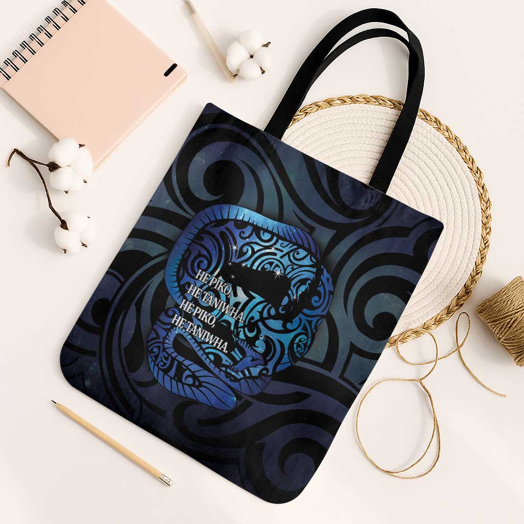 Tuna Eel New Zealand Matariki Tote Bag He Piko He Taniwha Maori Pattern