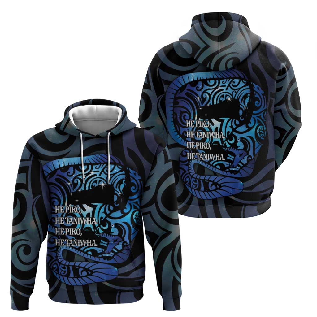 Tuna Eel New Zealand Matariki Zip Hoodie He Piko He Taniwha Maori Pattern