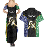 Personalised South Sea Islanders National Recognition Day Couples Matching Summer Maxi Dress and Hawaiian Shirt Australia Aboriginal Vanuatu Pig Tusk LT14 - Polynesian Pride