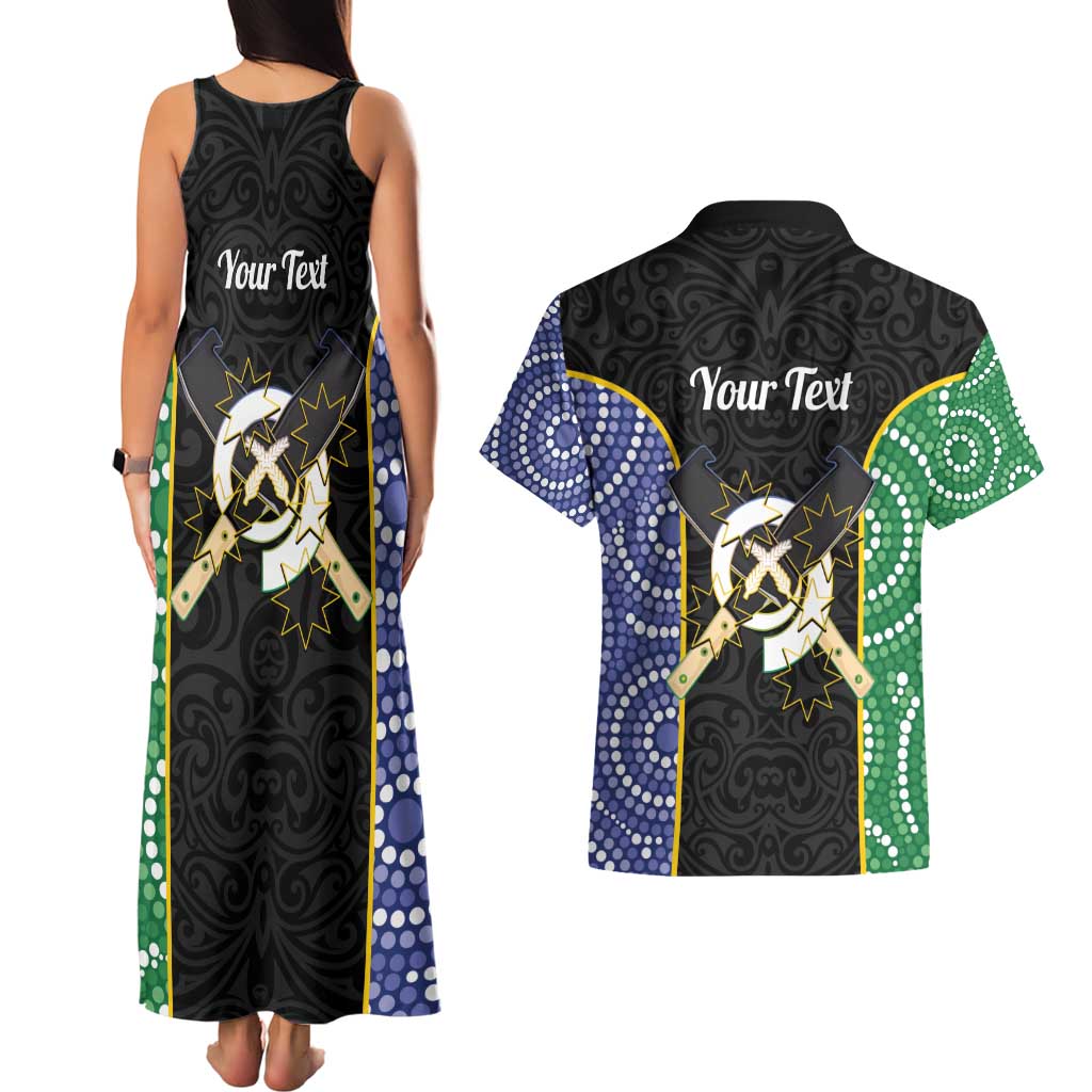 Personalised South Sea Islanders National Recognition Day Couples Matching Tank Maxi Dress and Hawaiian Shirt Australia Aboriginal Vanuatu Pig Tusk LT14 - Polynesian Pride